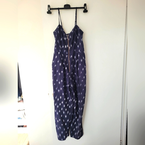Anthropologie Elevenses Ikat Zip Front Jumpsuit size 4 - Picture 5 of 8